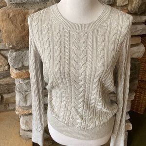 Banana Republic cable knit sweater, size L. With just a little sparkle!